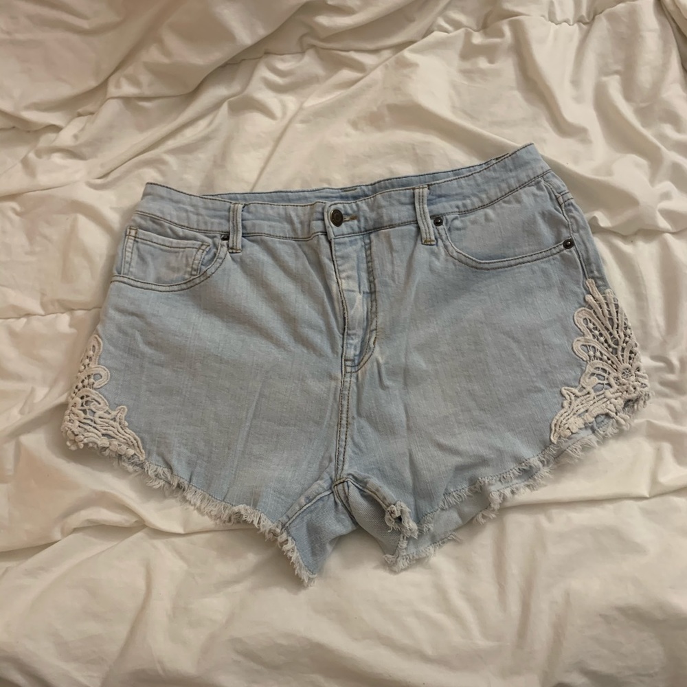 Mid-Waist Jean Shorts